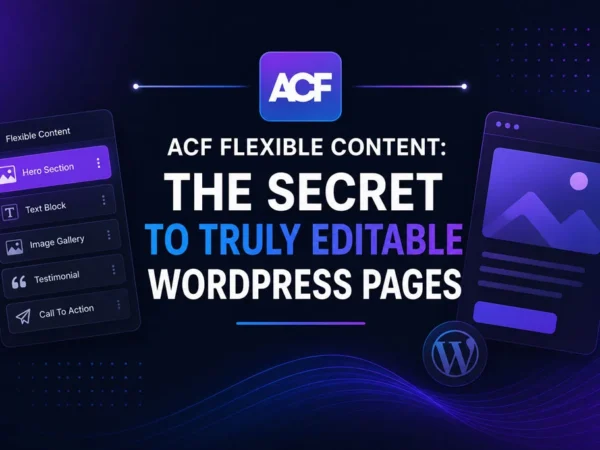ACF Flexible Content in WordPress showing reusable content layouts for building truly editable, flexible, and client-friendly custom WordPress pages.